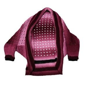 Elegant Pink and Burgundy Women's Poncho